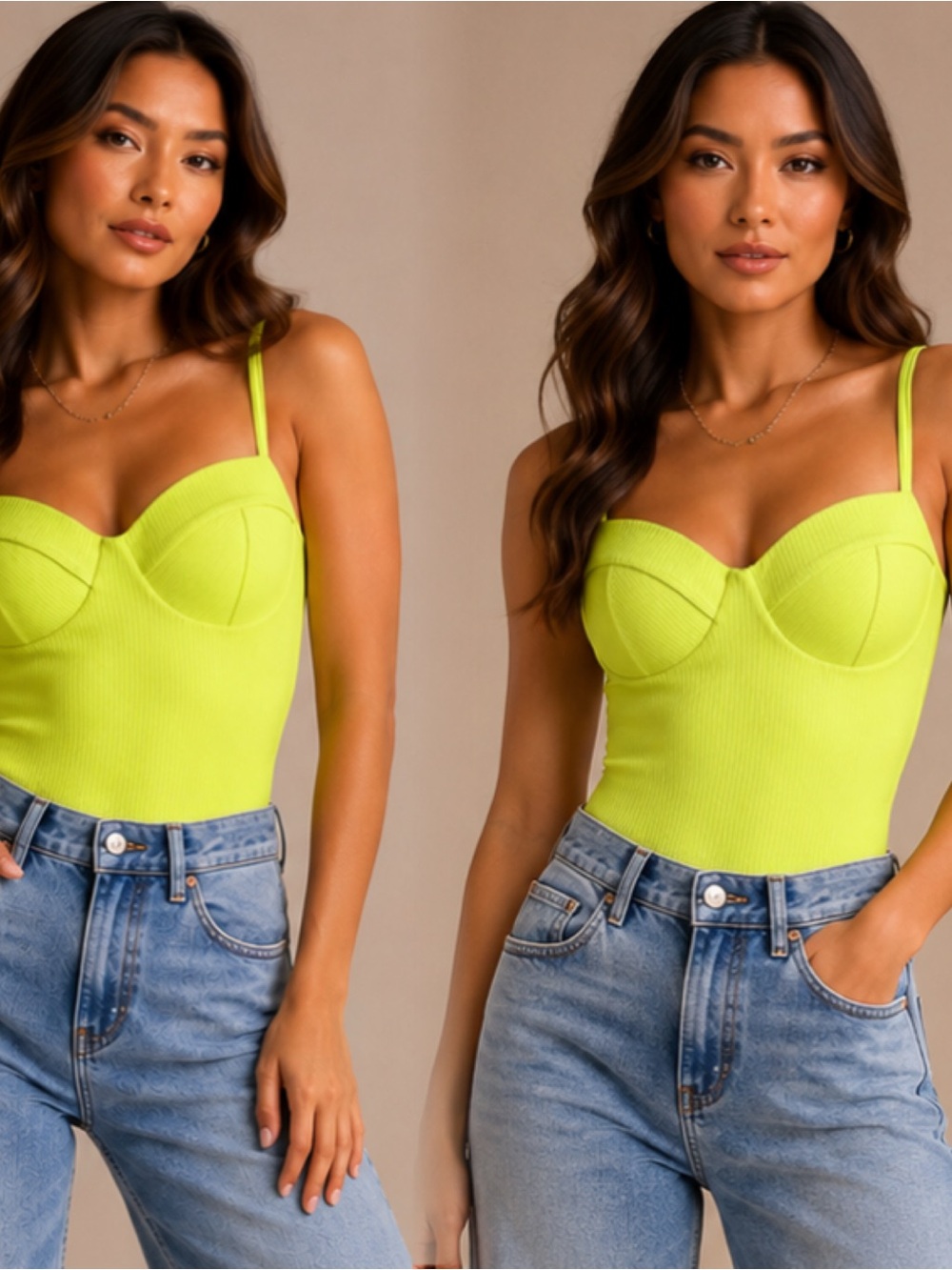 Neon Lime Sweetheart Bustier Bodysuit
